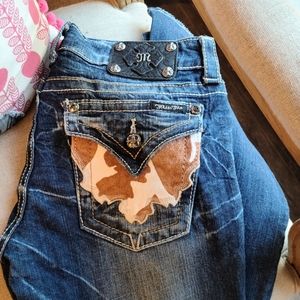 Miss Me Cowhide Bootcut Jeans 29x34